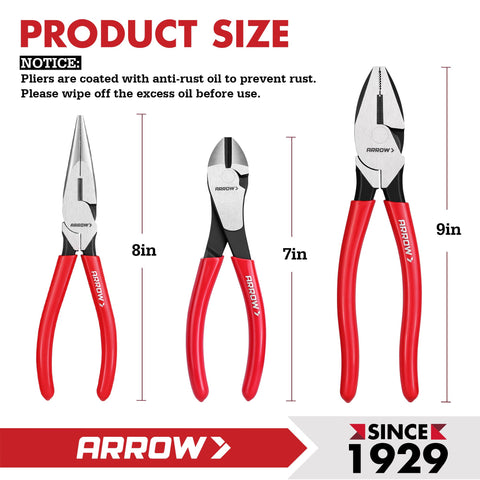 Arrow Fastener 8-inch linesman plier handling tough wire