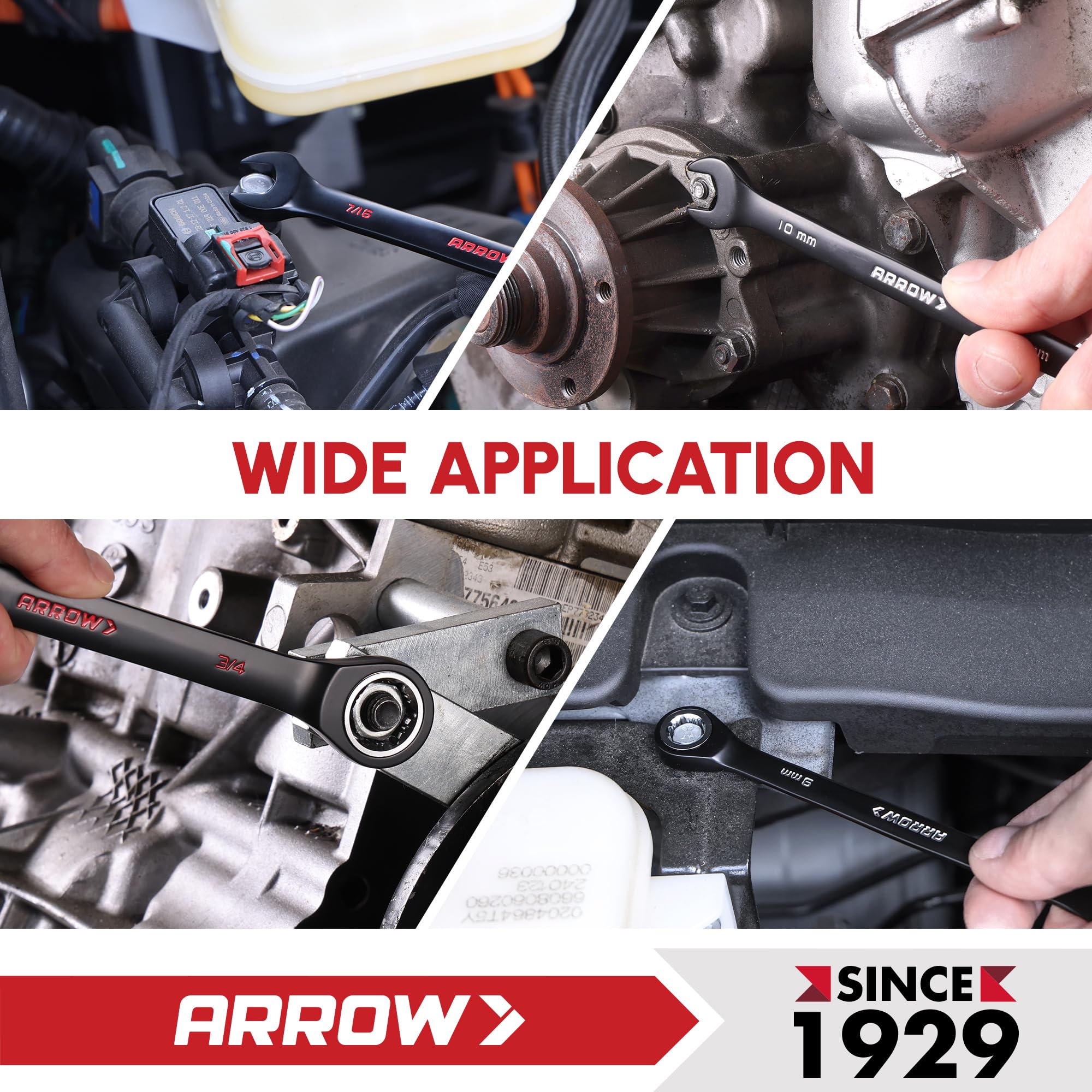 Arrow Fastener 72-teeth ratchet enables smooth operation in tight spaces.