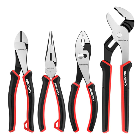 Arrow Fastener 8in diagonal pliers with sharp jaws for efficient wire cutting.