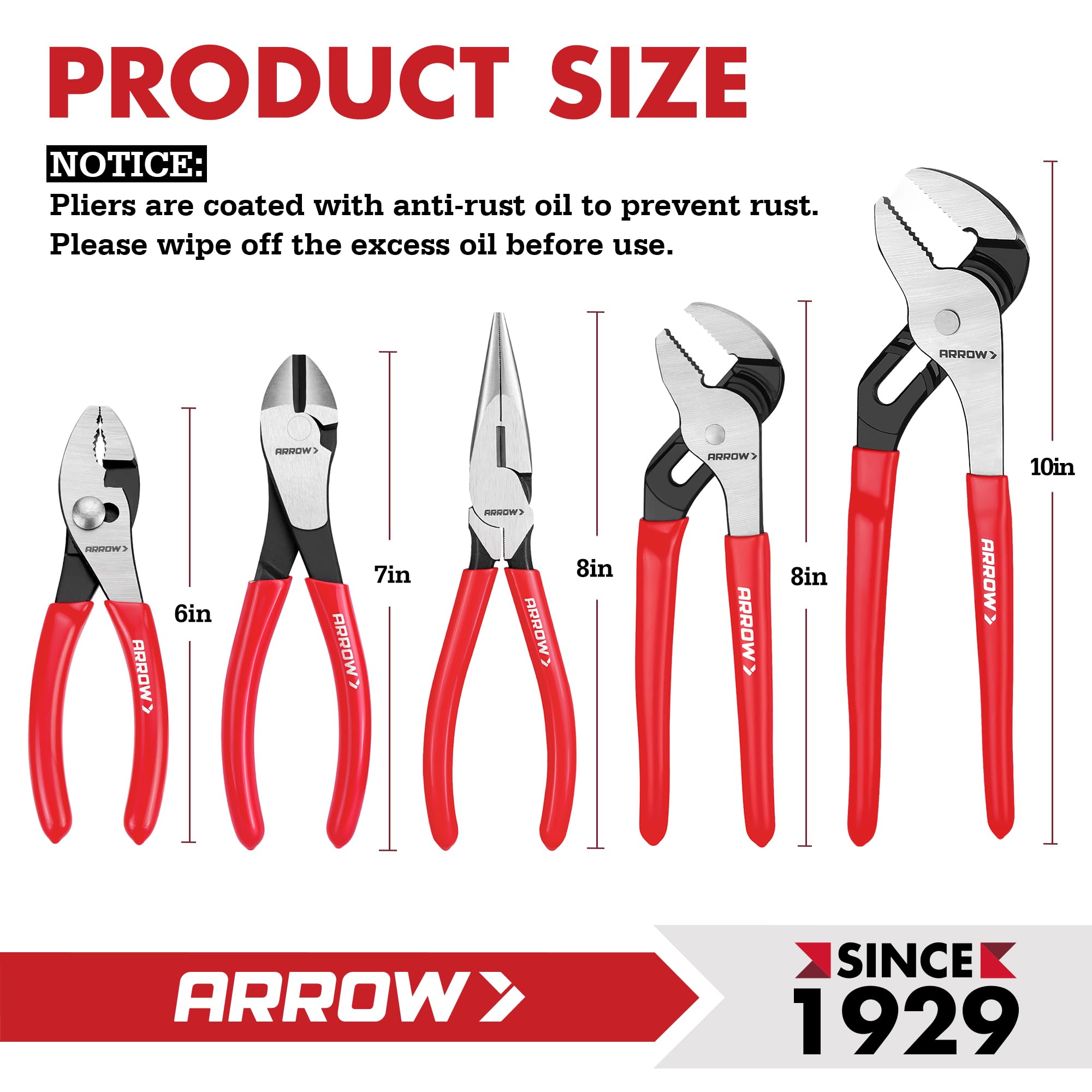Arrow Fastener 8-inch needle nose pliers reach tight spaces with control