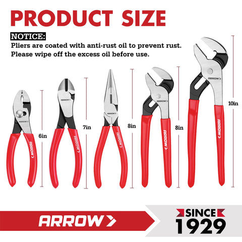 Arrow Fastener 8-inch needle nose pliers reach tight spaces with control