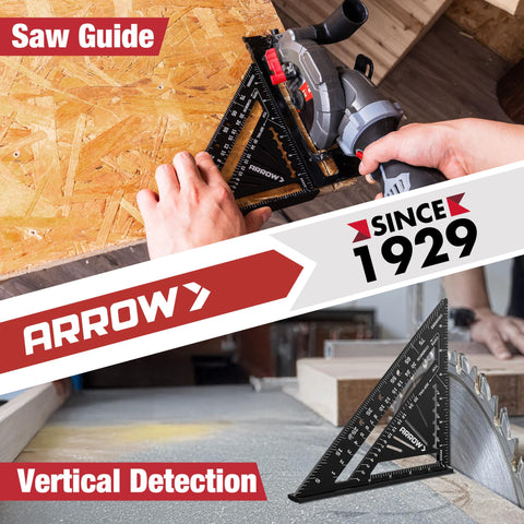 Arrow Fastener combination square with draw pin allows easy locking.