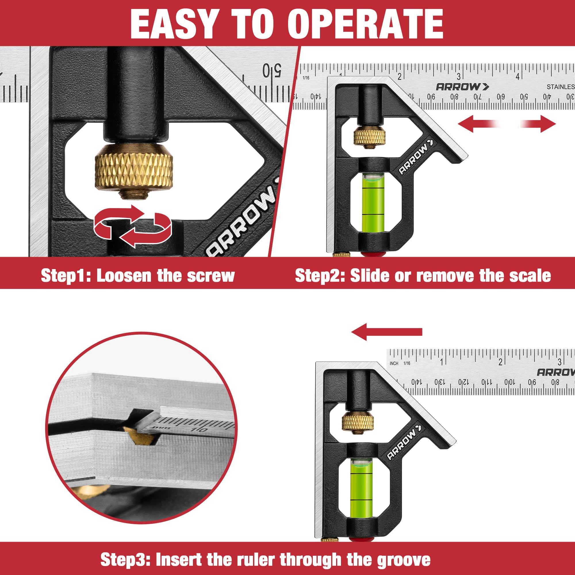 Arrow Fastener zinc alloy handle detail emphasizes wear resistance and longevity.