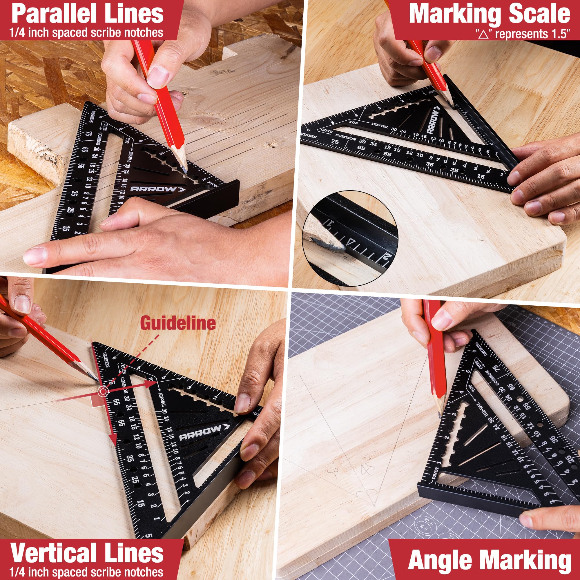 Arrow Fastener laser-etched markings stay legible for long-term use.
