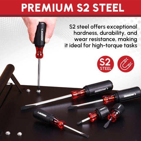 Arrow Fastener magnetic screwdriver flathead tips offering reliable torque for home repairs