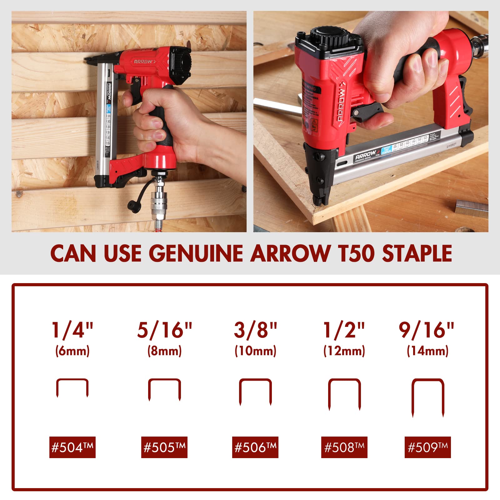 Arrow Fastener PT50 safety feature helps prevent misfires during operation.