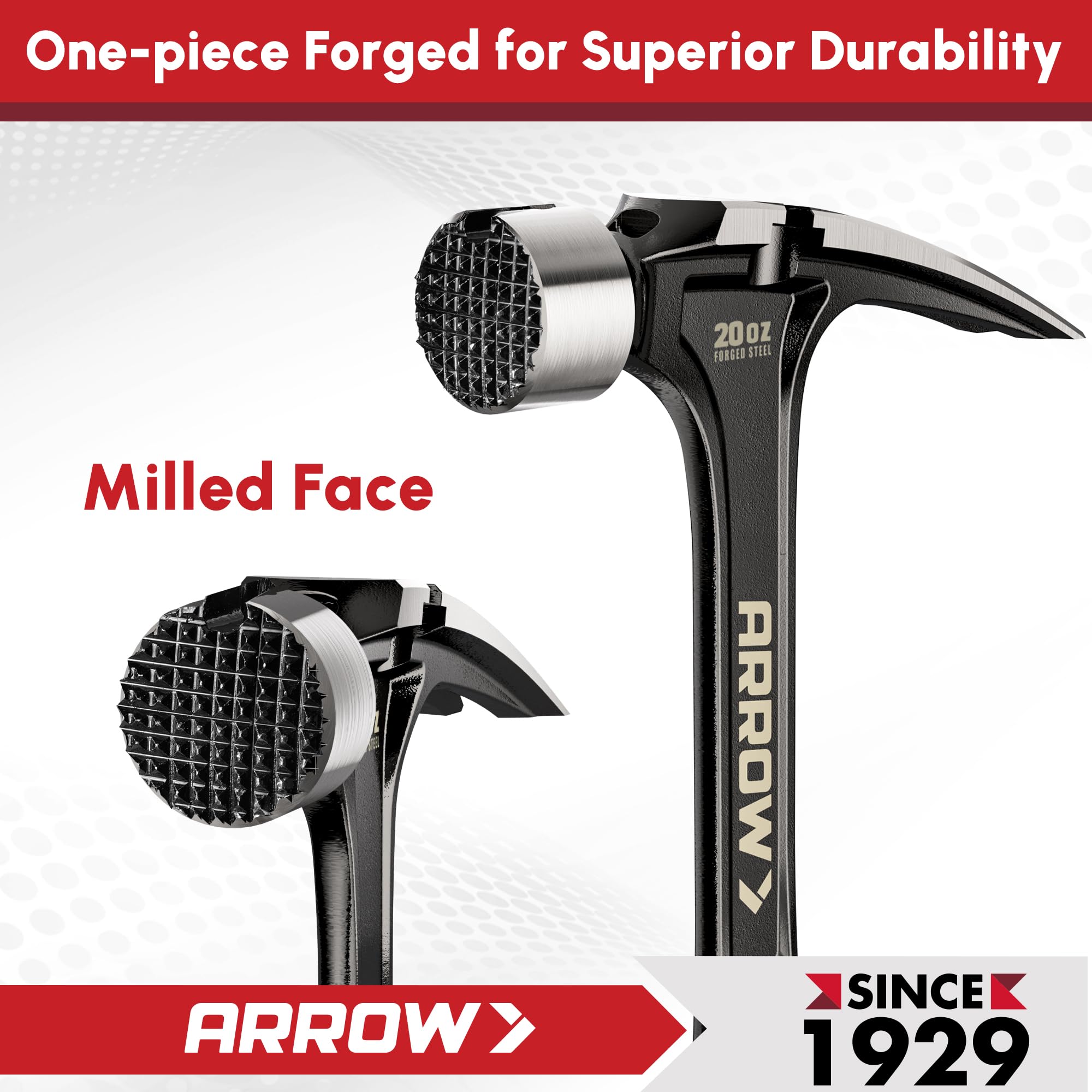 Arrow Fastener ergonomic TPR grip provides shock absorption and comfort