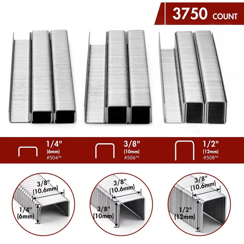 Close-up of Arrow Fastener PT50 staples for sturdy joints.