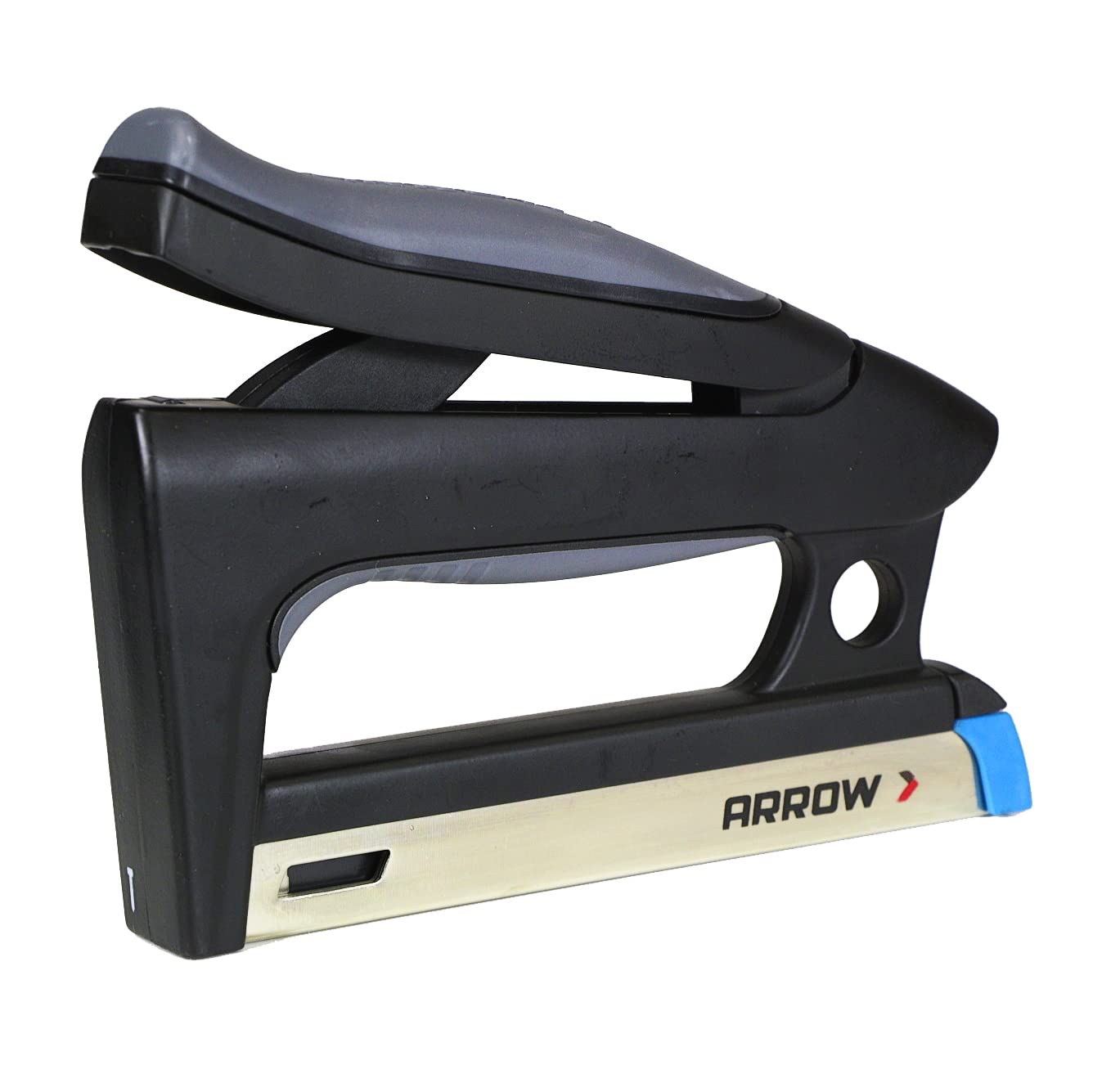Arrow Fastener T50HS compatible with T50 staples and 5/8-inch brad nails.