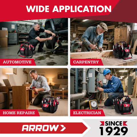 Arrow Fastener tool tote cleans up easily after spills