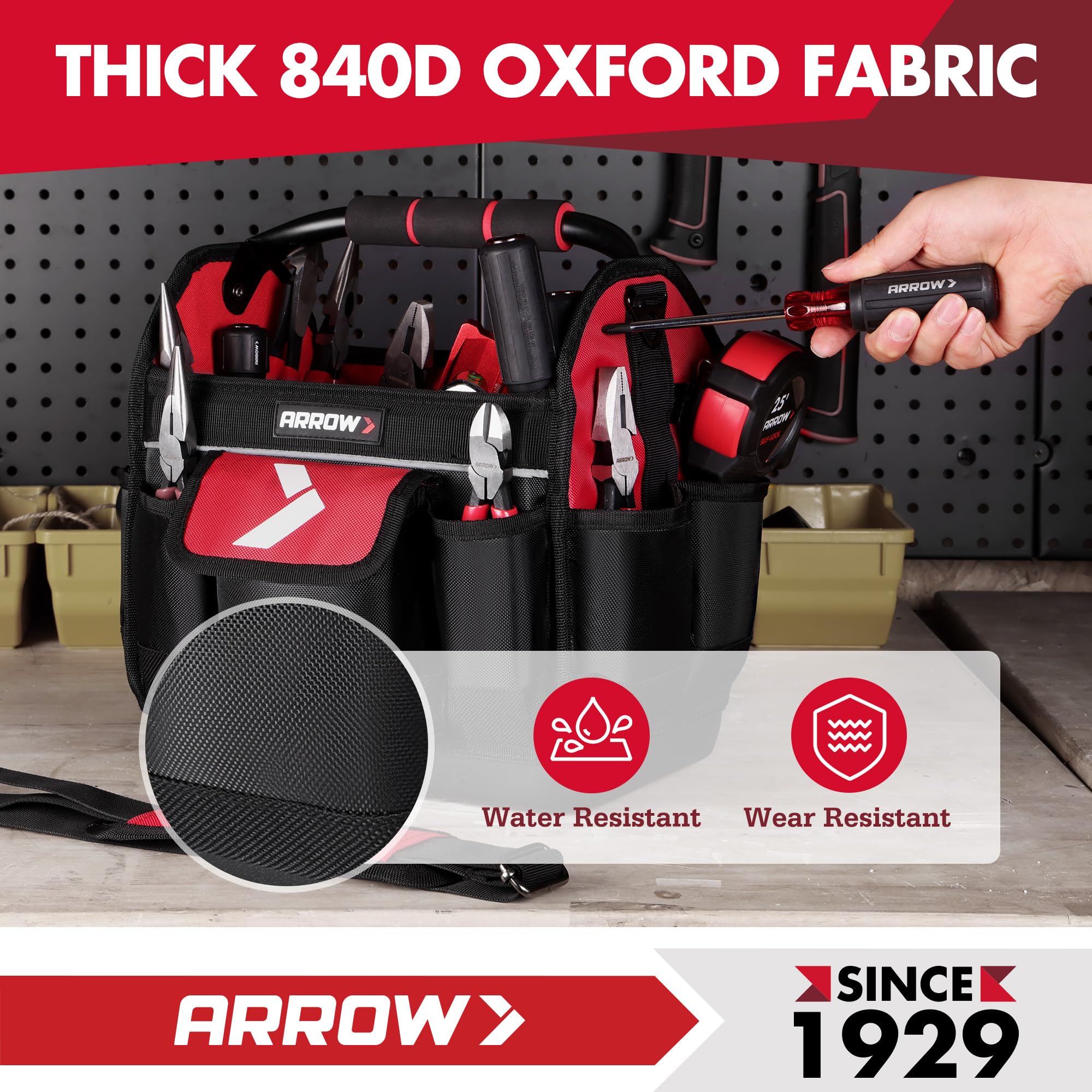 Arrow Fastener tool tote is ideal for electricians and mechanics on site