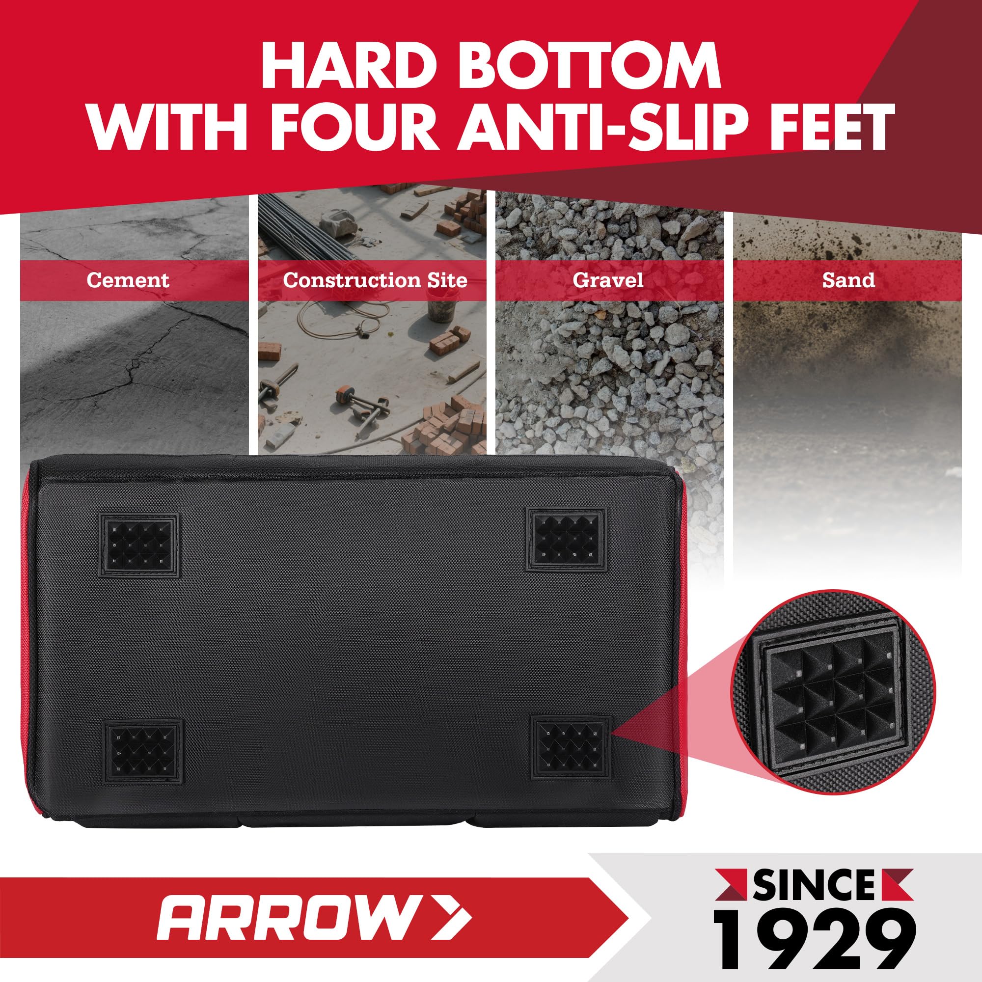 Arrow Fastener toolbag durable 1200D fabric resists wear during daily tasks