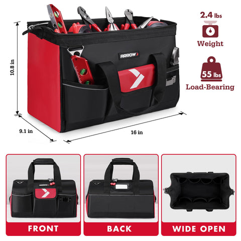 Arrow Fastener toolbag spacious interior organizes tools for quick, efficient retrieval