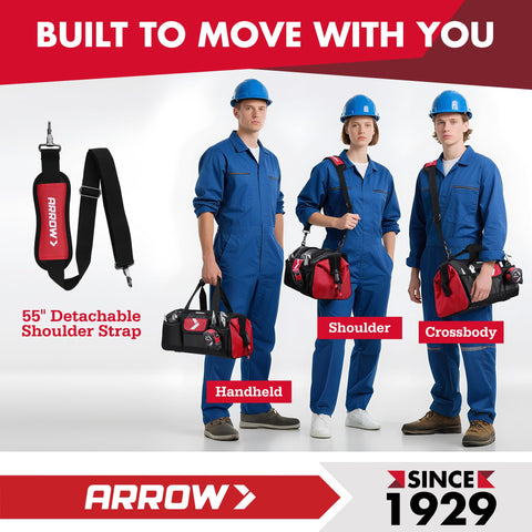 Arrow Fastener toolbag versatile use for electricians, plumbers, and technicians