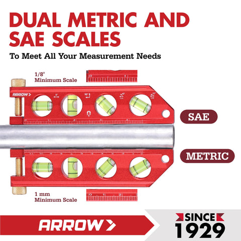 Arrow Fastener torpedo level dual scales in metric and SAE for quick measures