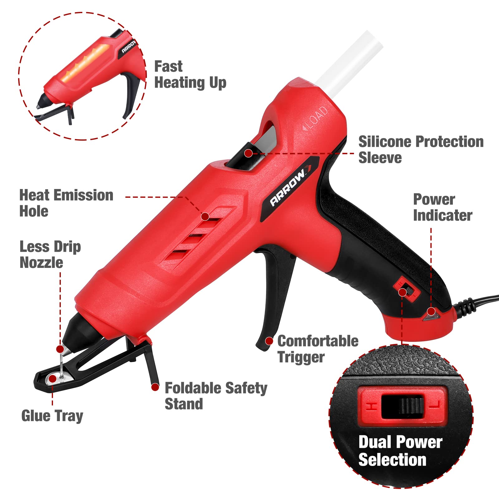 Arrow GT100DT drip-free nozzle reduces mess during use.
