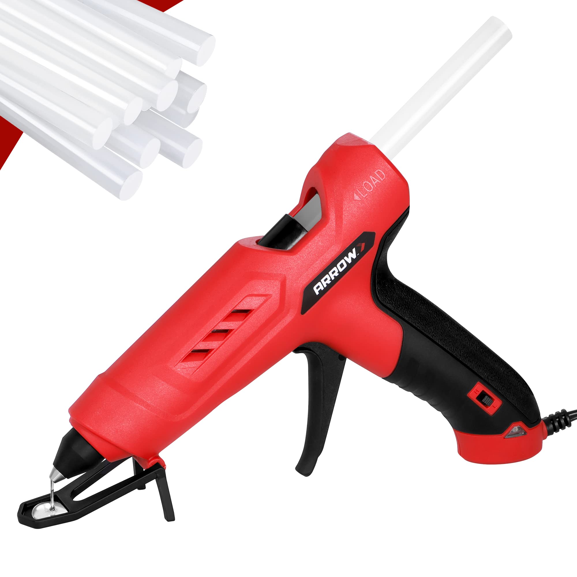 Arrow GT100DT full-size glue gun with stand for steady operation.