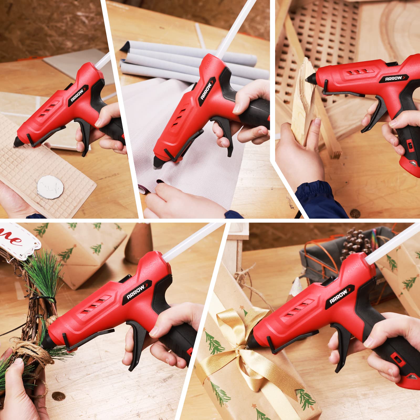 Arrow GT100DT in-use for decor, crafts, and repairs projects.