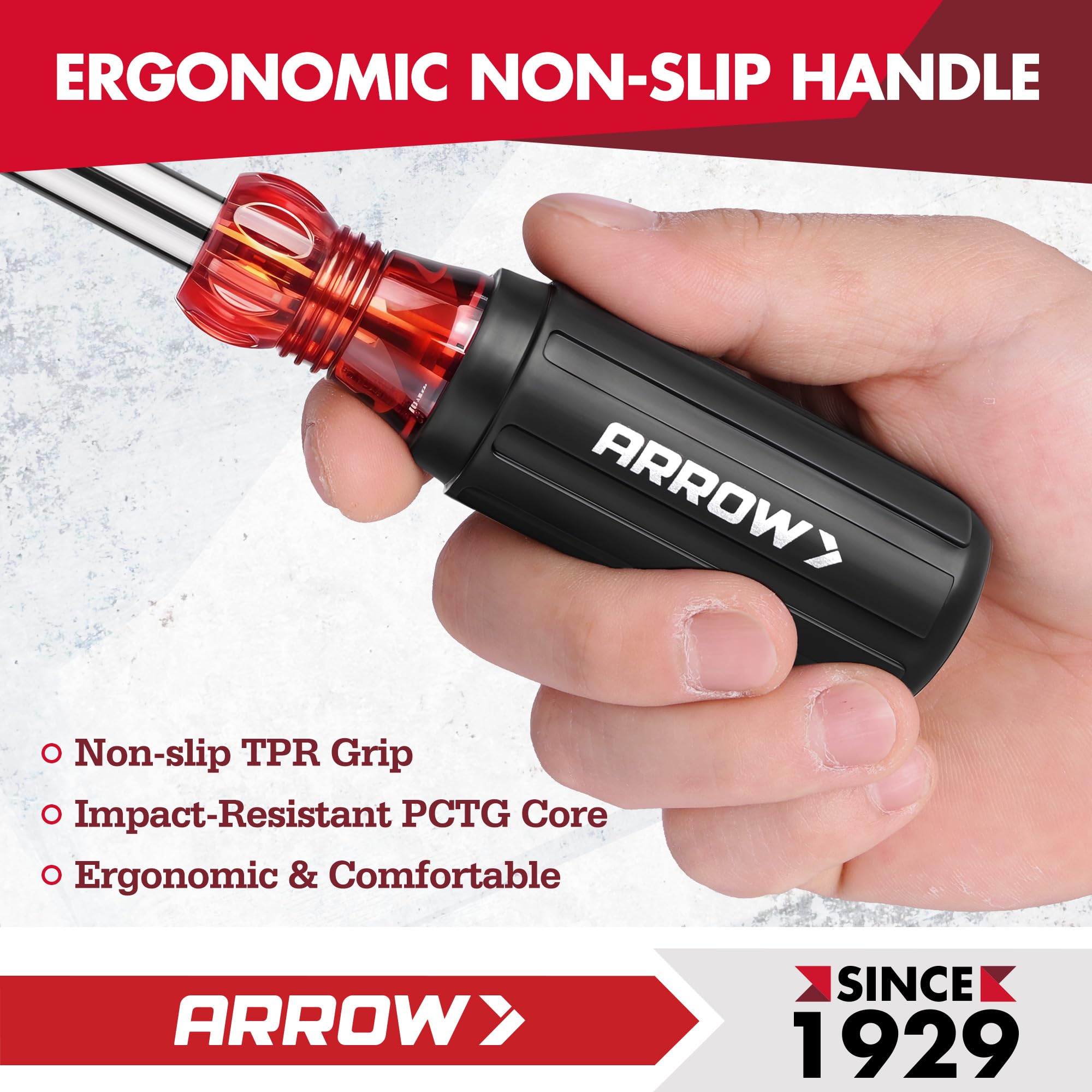 Arrow Nut Driver Set 7pc with 1 inch hollow shaft for longer bolts