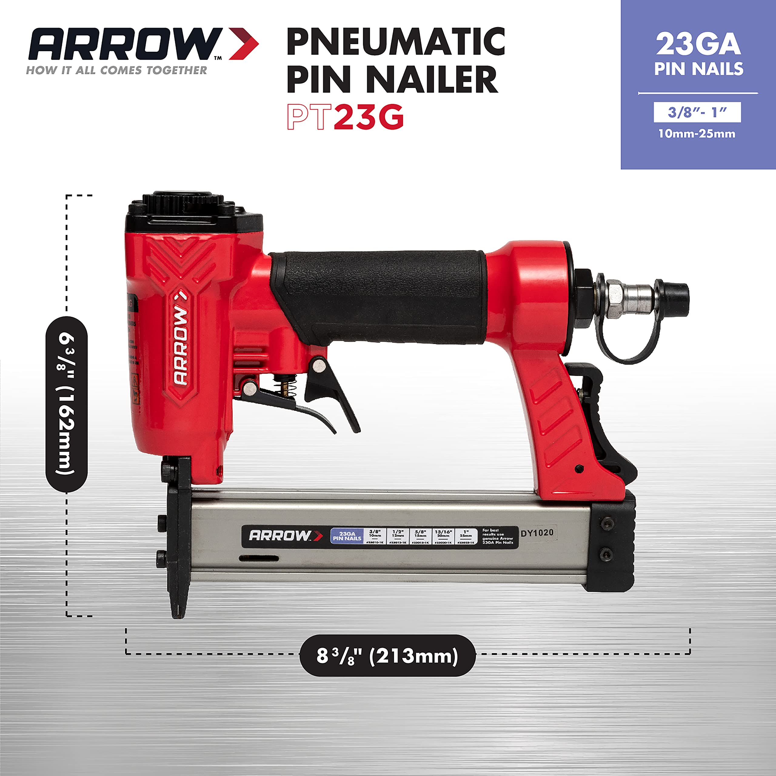 Arrow PT23G air inlet connection supports standard compressors for easy setup