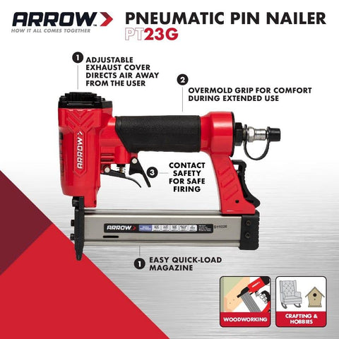 Arrow PT23G side-load magazine enables quick nail changes and fewer jams