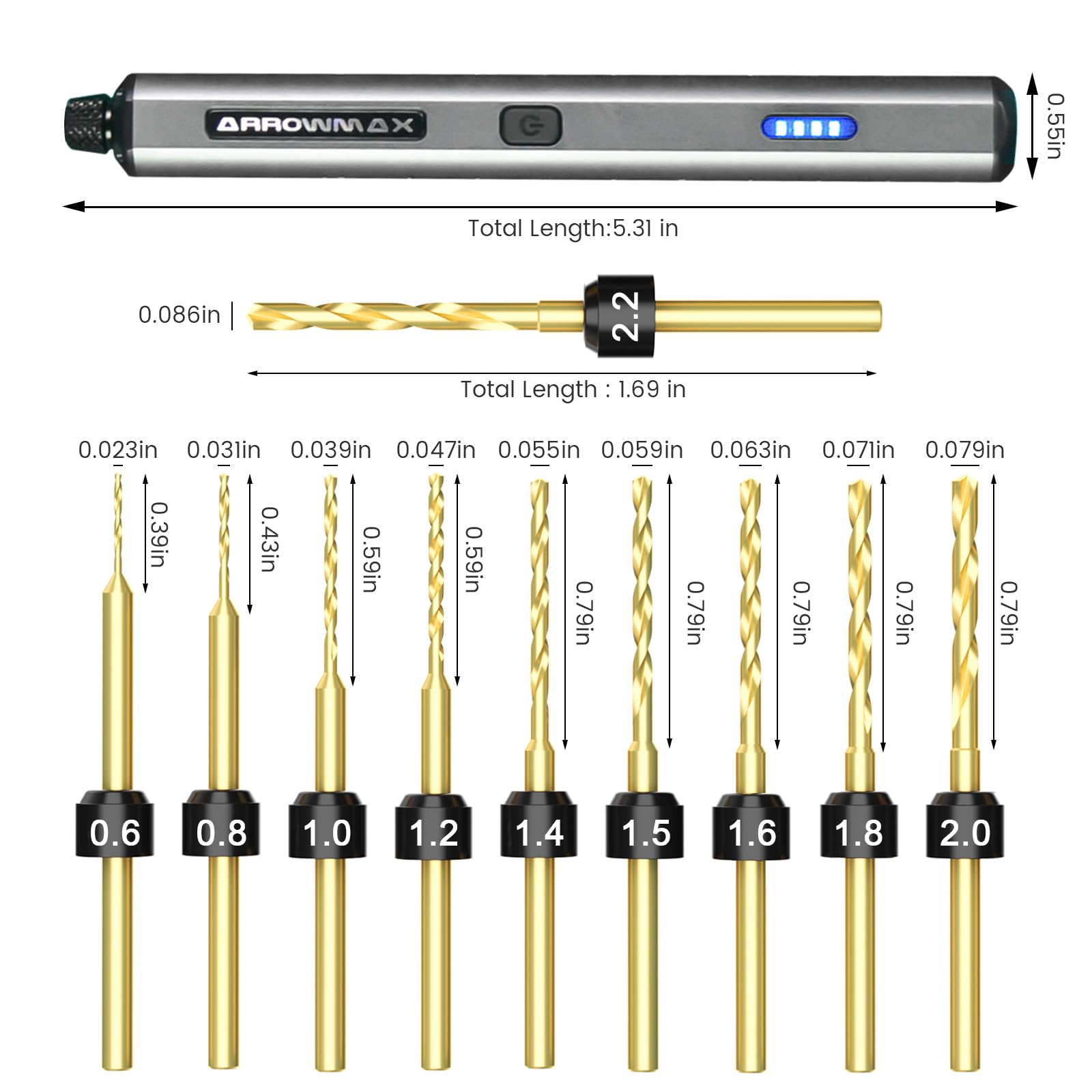 ARROWMAX drill pen uses one-touch control for easy operation.