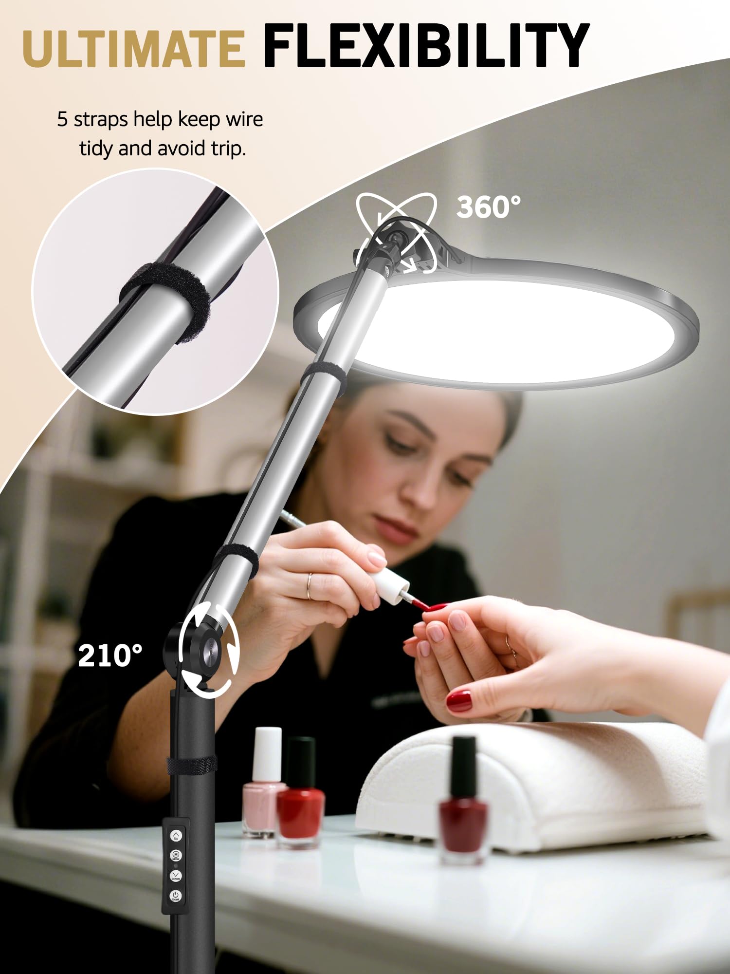 Arsoer USB-powered lamp with tray for portable, tidy beauty setups.