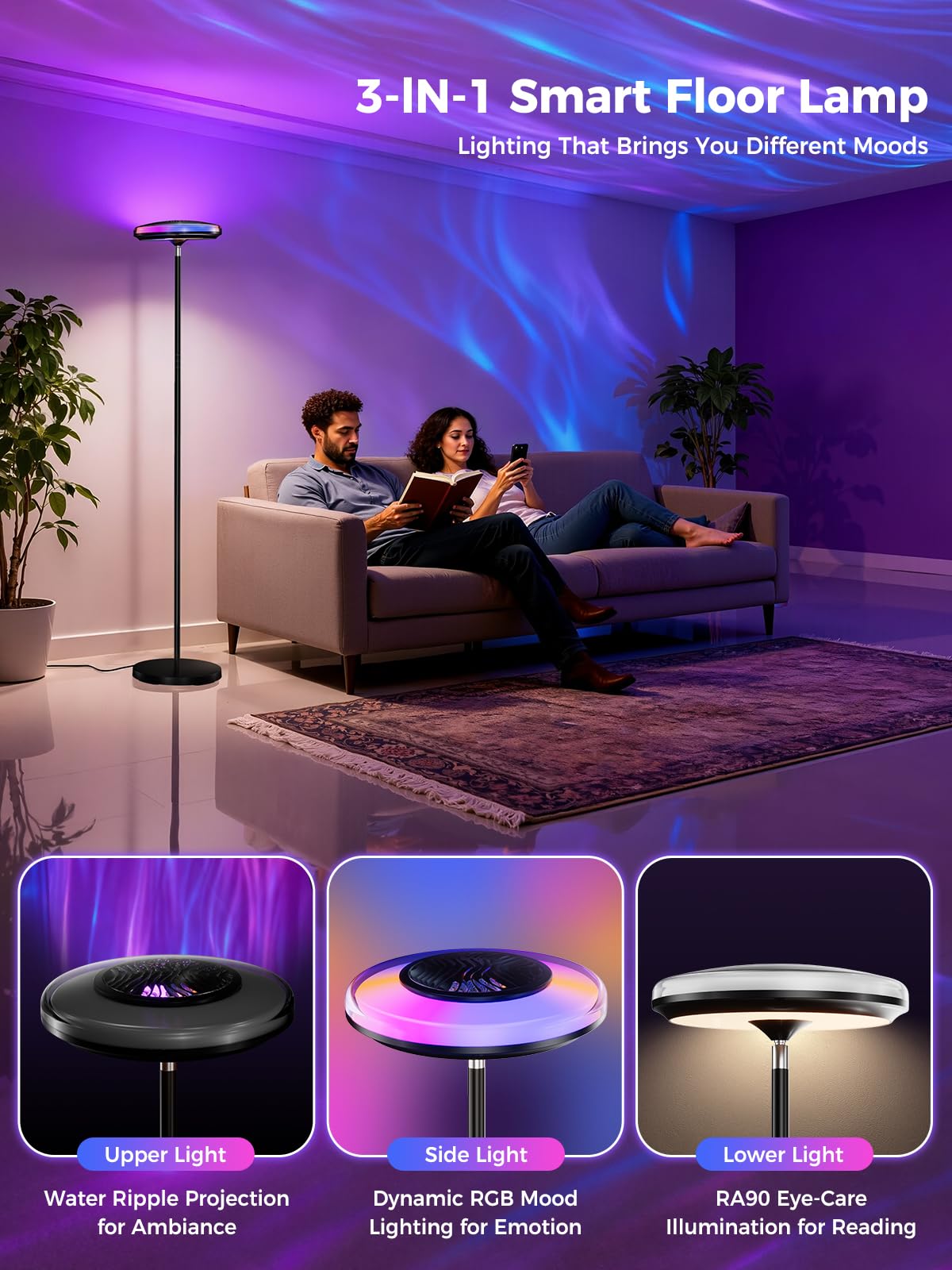 Arsoma RGB side light creating colorful mood lighting for a cozy evening