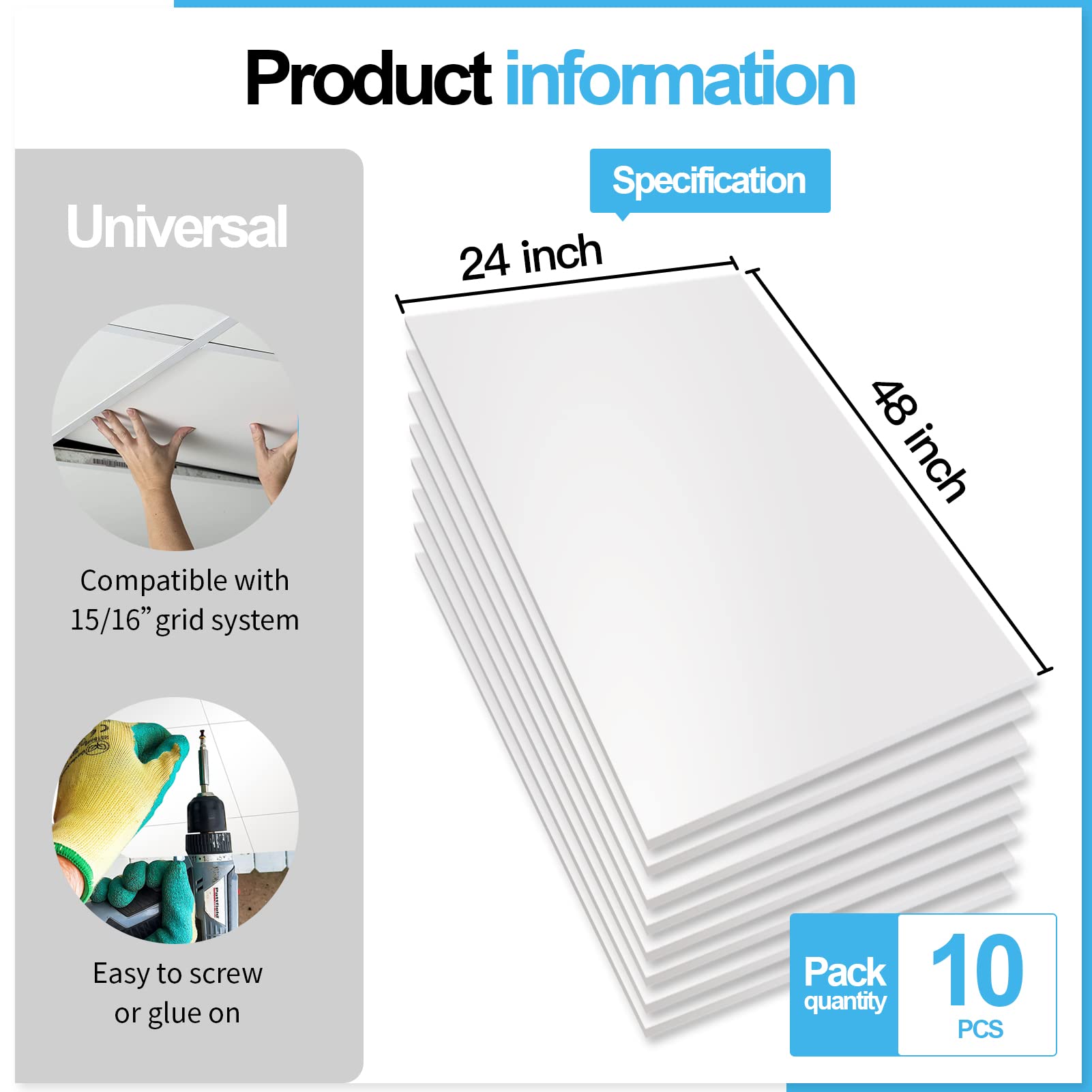 Art3d 10-pack ceiling tiles provides a cost-efficient upgrade option.