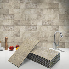 Art3d 102-piece peel and stick beige tile for easy backsplash installation.