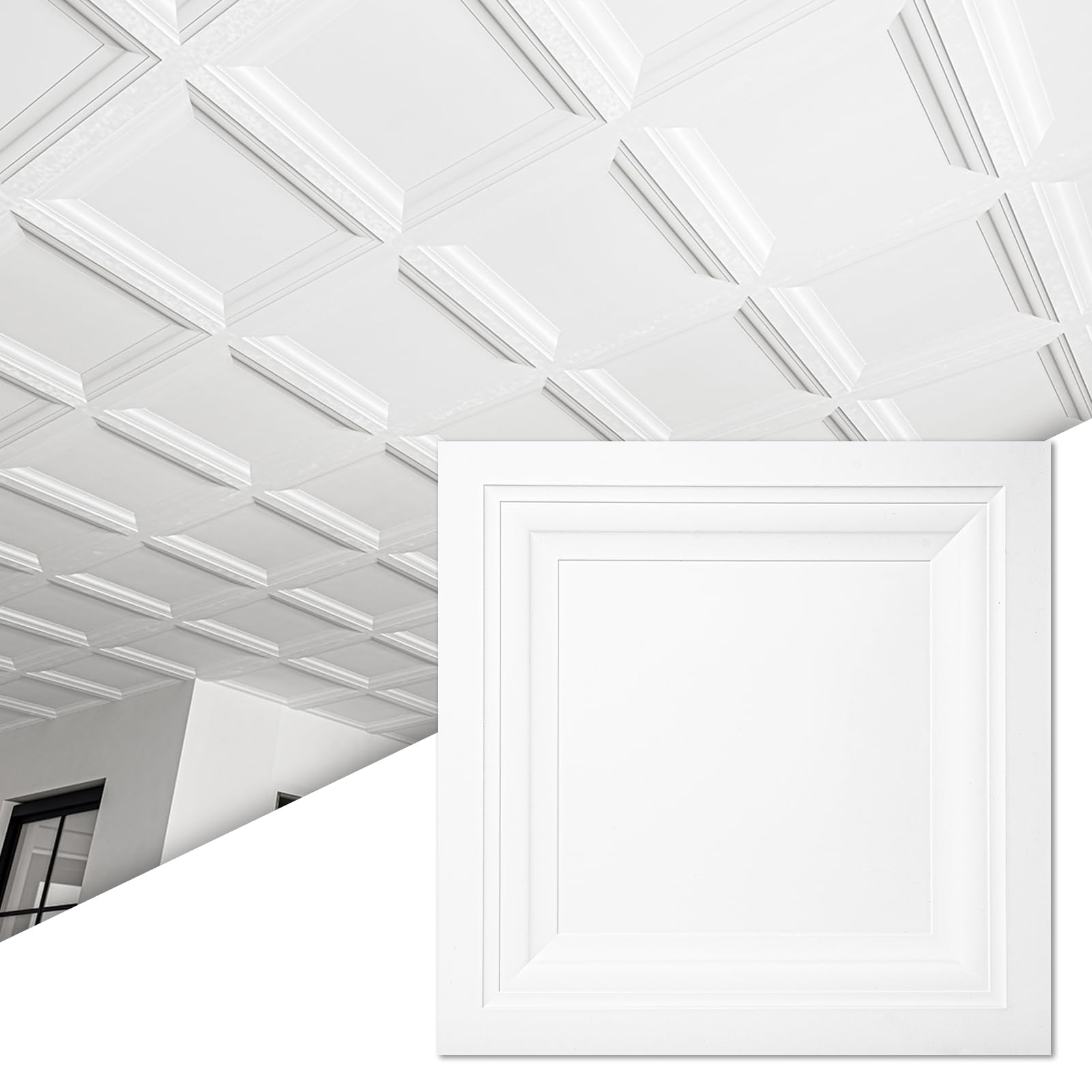Art3d 12-pack tile close-up texture, lightweight and durable.