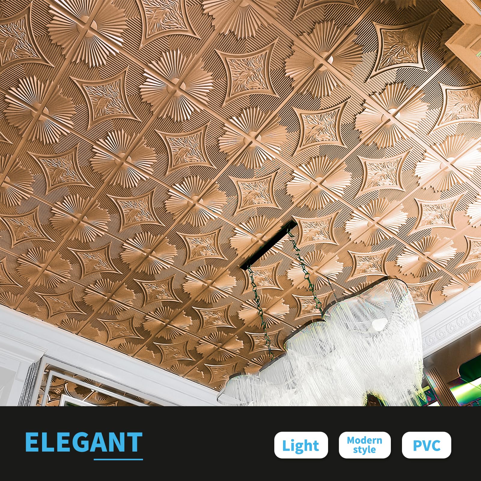 Art3d 3D wainscoting bronze tiles 24x24 add depth to spaces