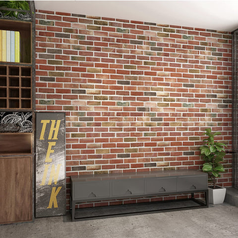 Art3d acoustic brick panel red brown helps reduce echoes in a room.