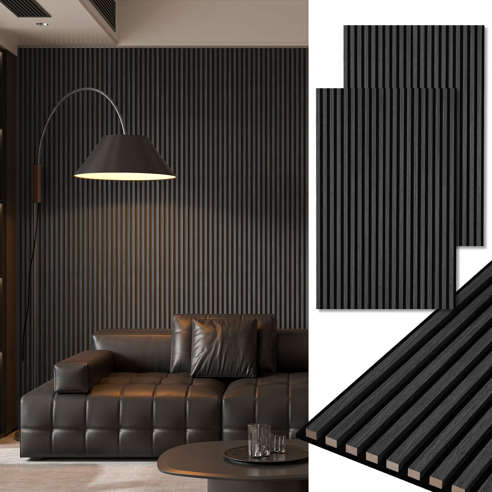 Art3d Blackwood acoustic wood panel on wall improves acoustics with modern decor