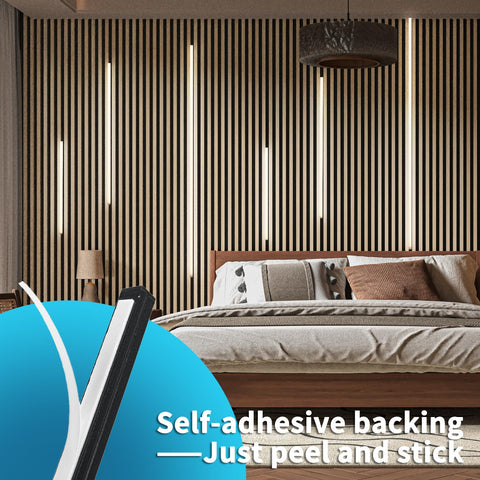 Art3d adhesive-back installation detail for tool-free setup.