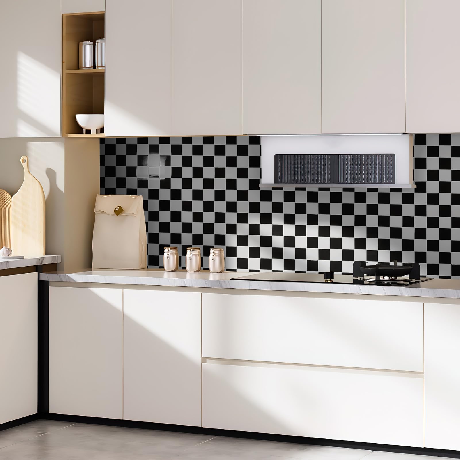 Art3d backsplash adhesive peel-sign demonstrates mess-free installation.