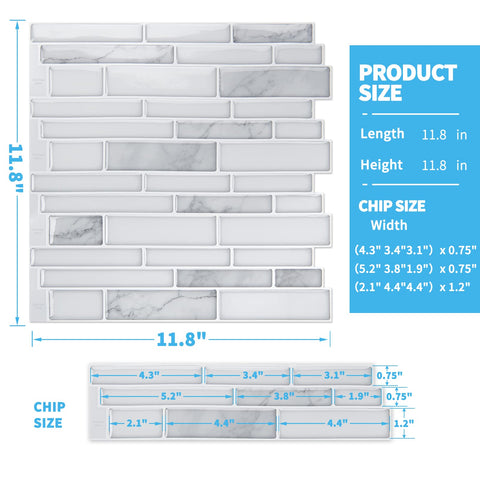 Art3d backsplash on island walls for versatile interior updates