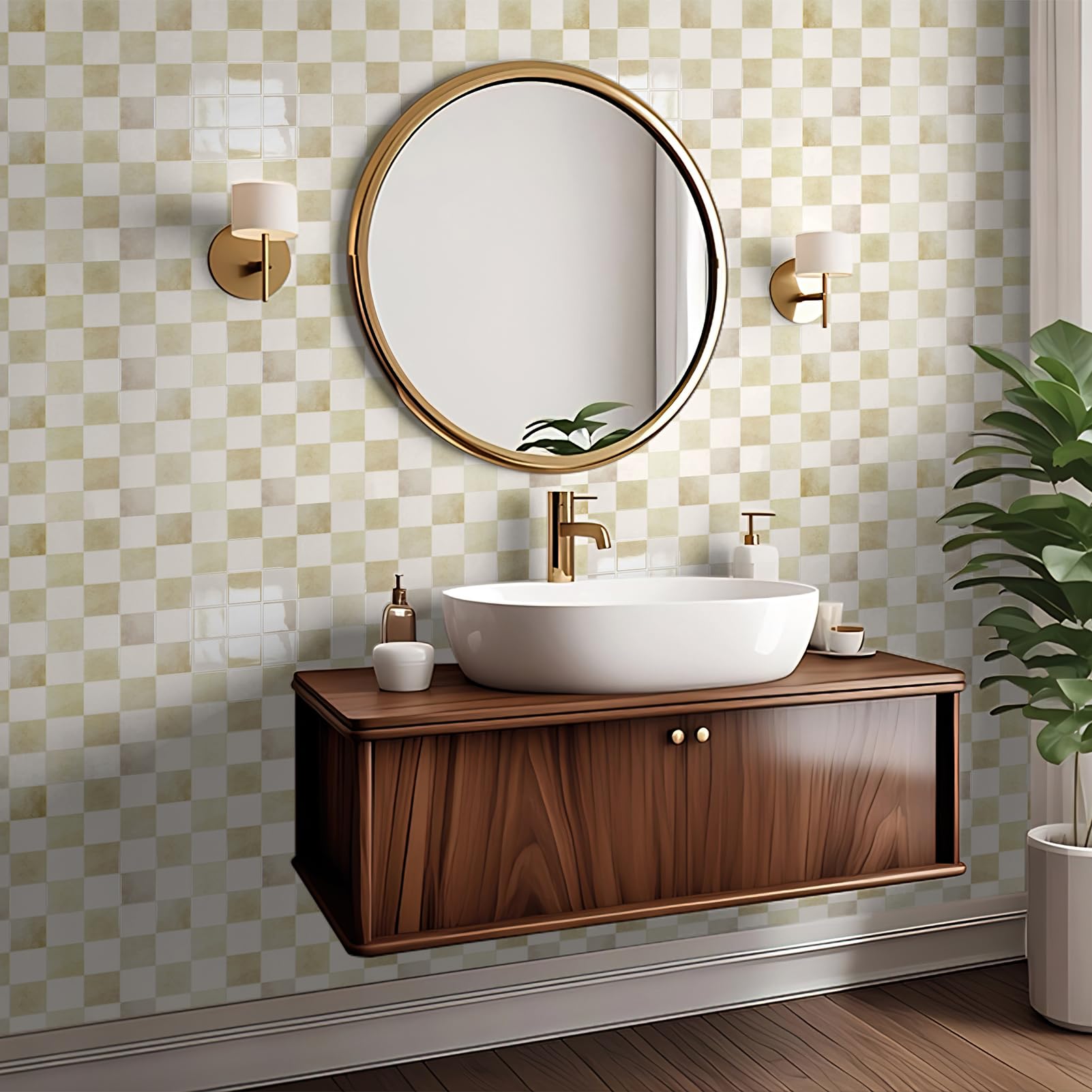 Art3d heavy-duty tile showing strong bonding on a kitchen wall surface