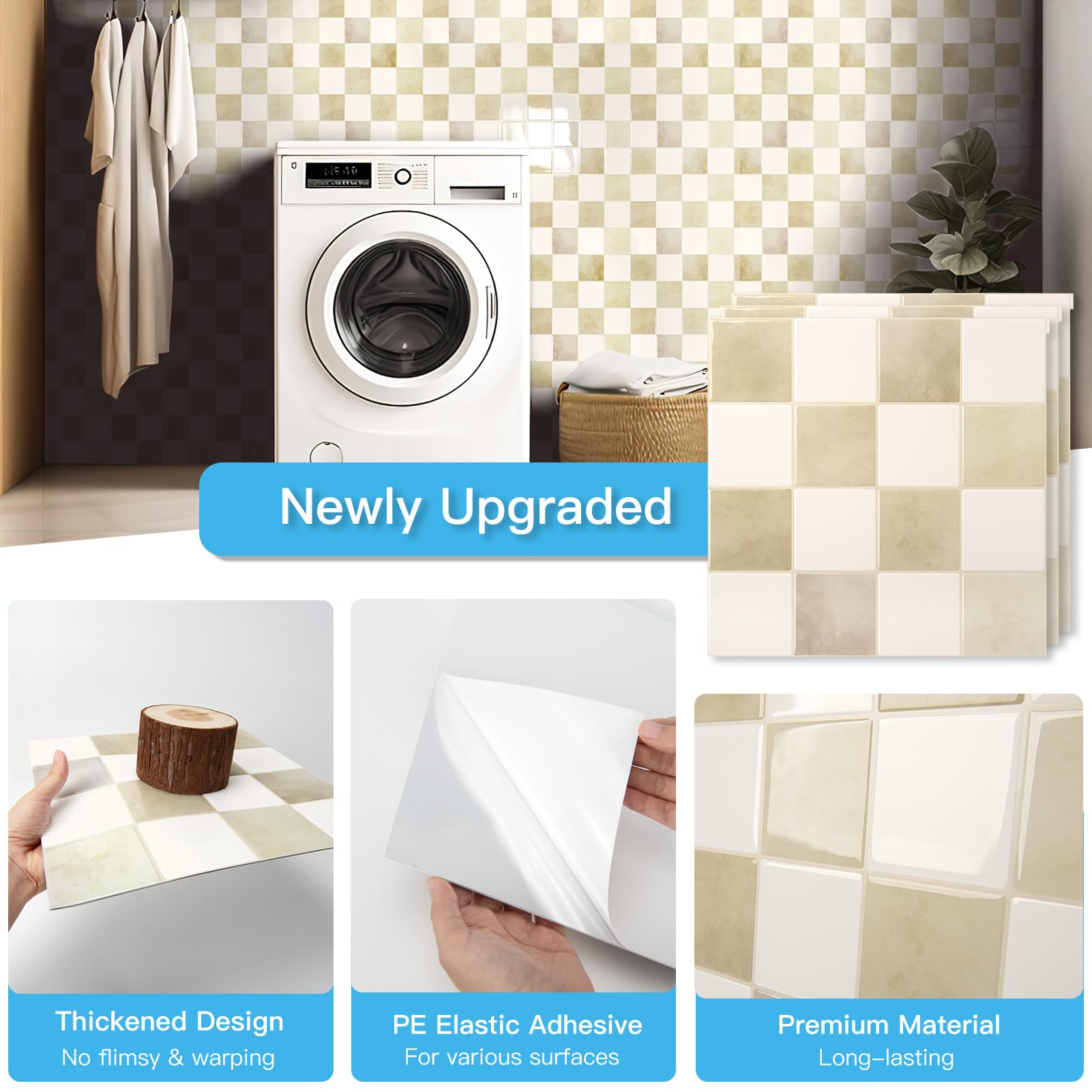Art3d beige-white tile delivering sleek minimalist style in a kitchen