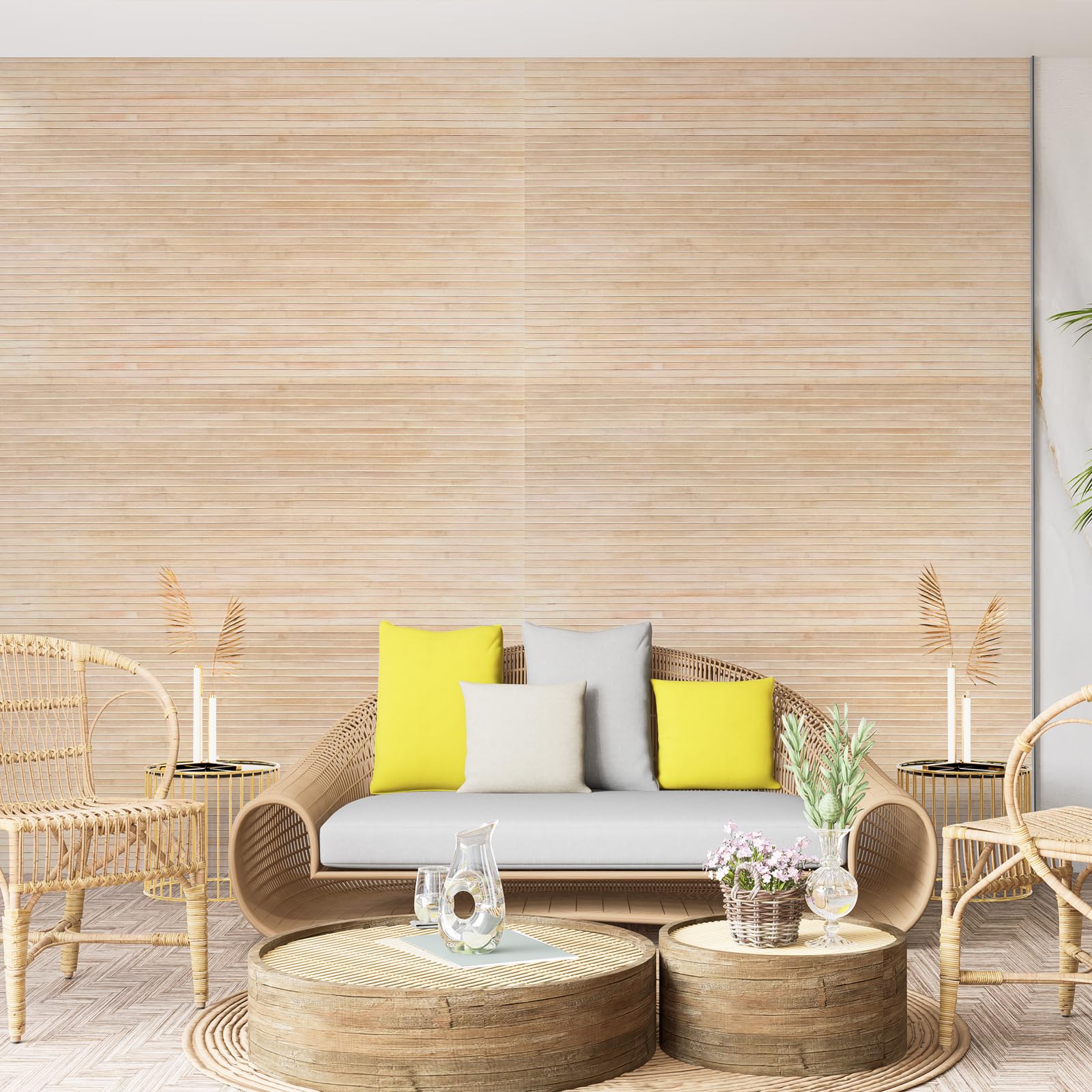 Art3d bamboo wall panel texture highlights sustainable material and warm finish.