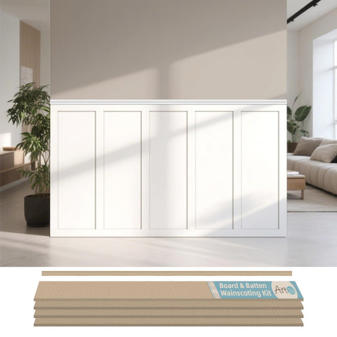 Art3d Premade Board and Batten Kit assembly creates an instant stylish wall focal.