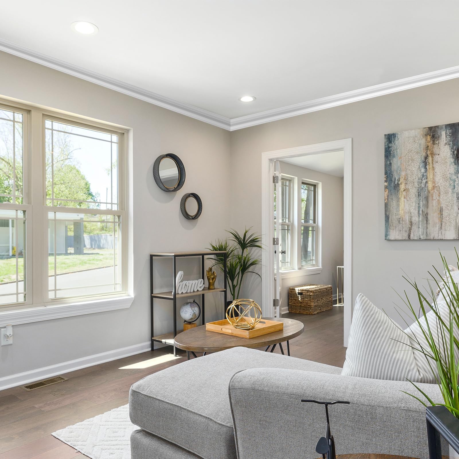 Art3d molding hides wall joints for a clean ceiling line