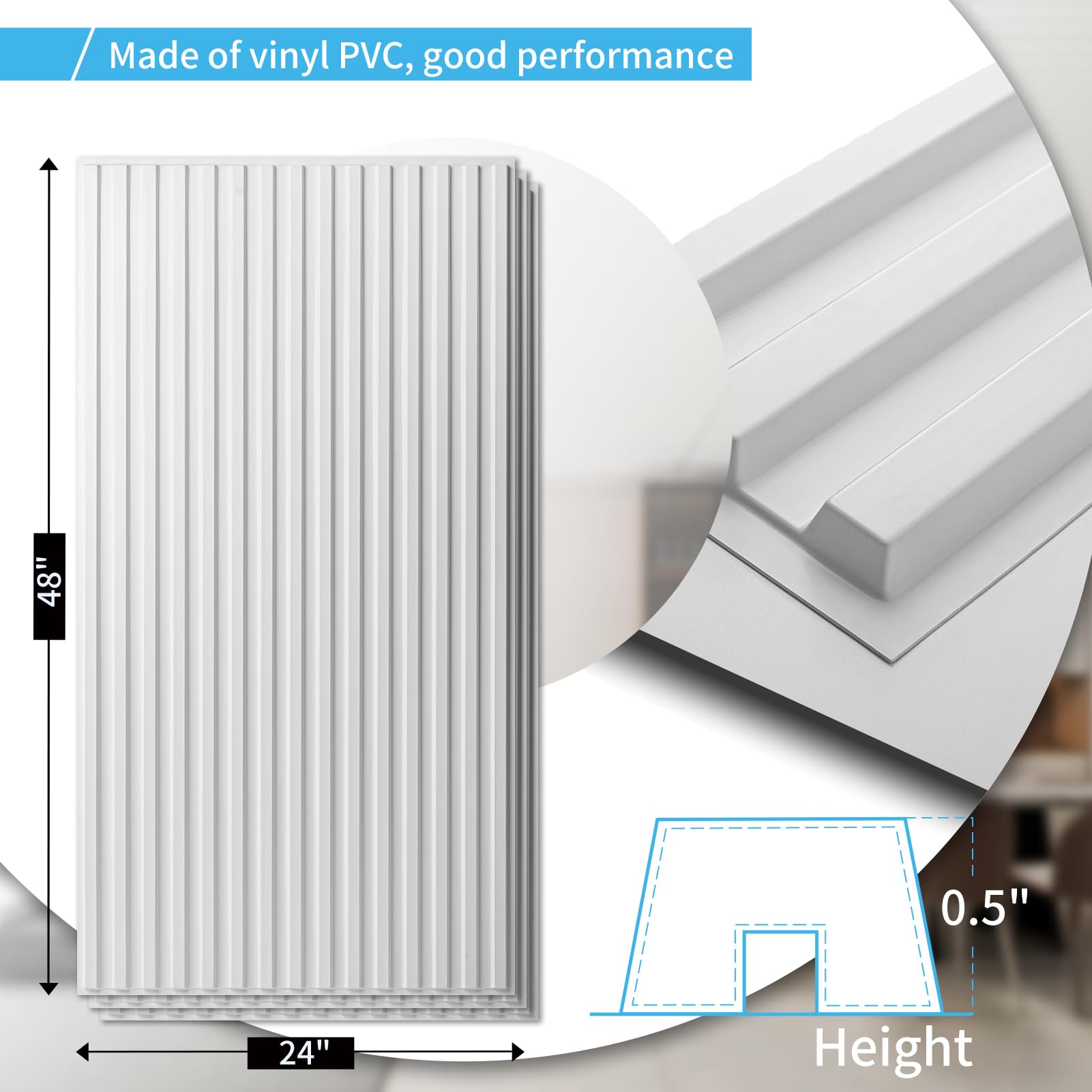 Art3d ceiling panel 3D slats white integrates with grid ceilings