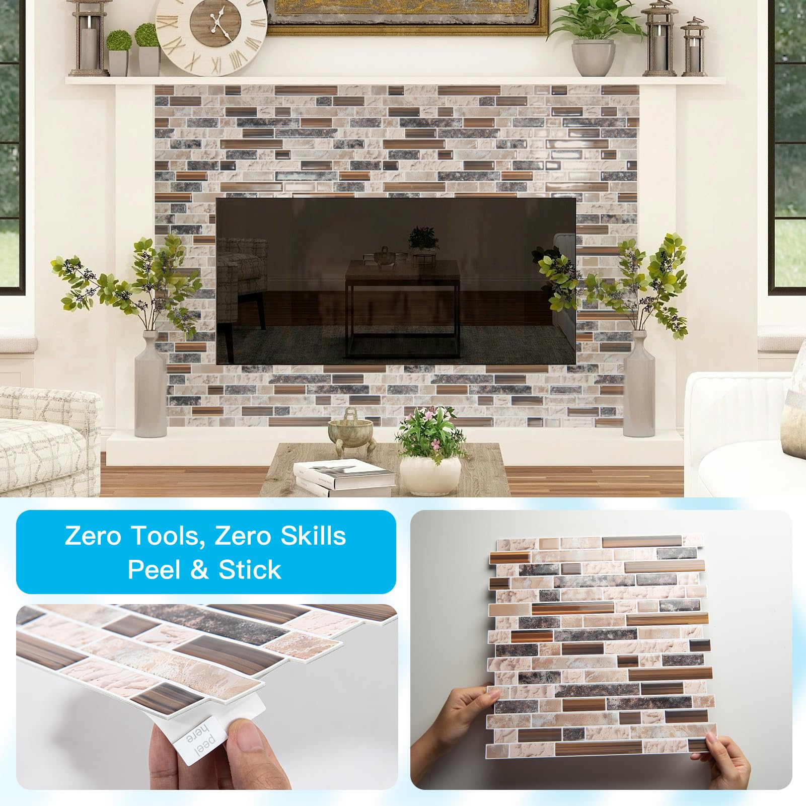Art3d contemporary sandstone finish adds modern flair to spaces.