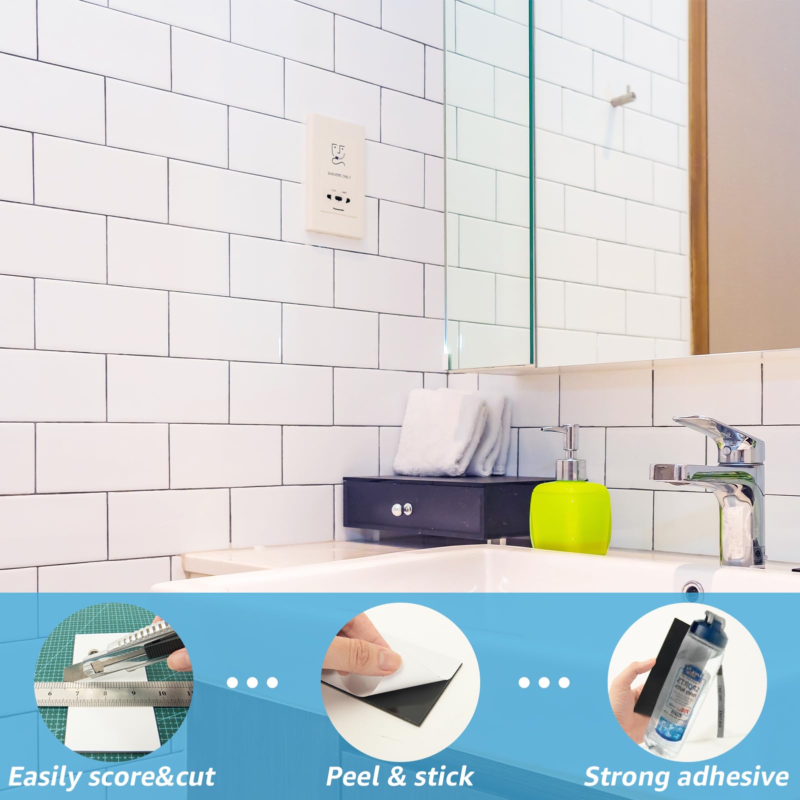 Art3d DIY kitchen backsplash tiles enable fast, tool-friendly installation.
