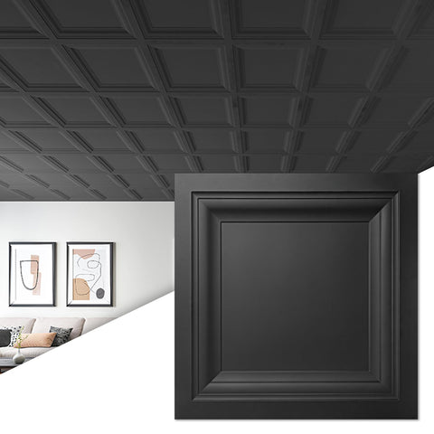 Art3d black 24x24 drop ceiling tile for modern ceilings and easy installation