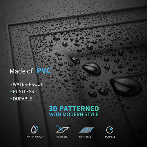 Art3d 24x24 black tile demonstrating paintable surface for customization
