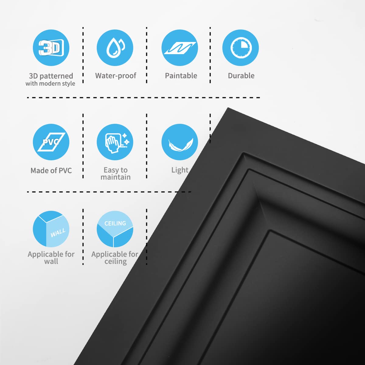 Art3d drop ceiling tile black 24x24 used in a modern interior