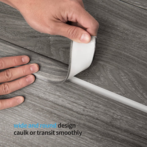 Art3d dry-floor friendly adhesive strip keeps transitions neat on bare floors