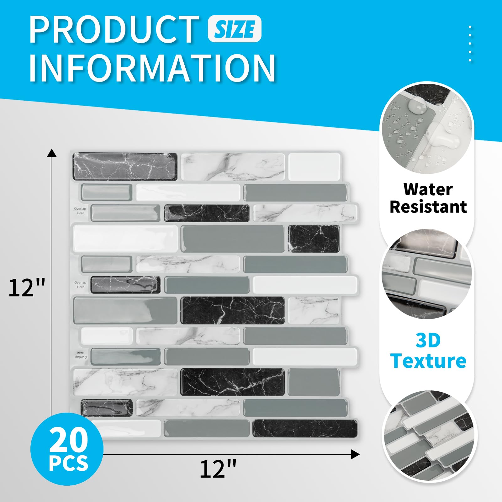 Art3d easy-diy installation demonstrating no grout, glue, or mess
